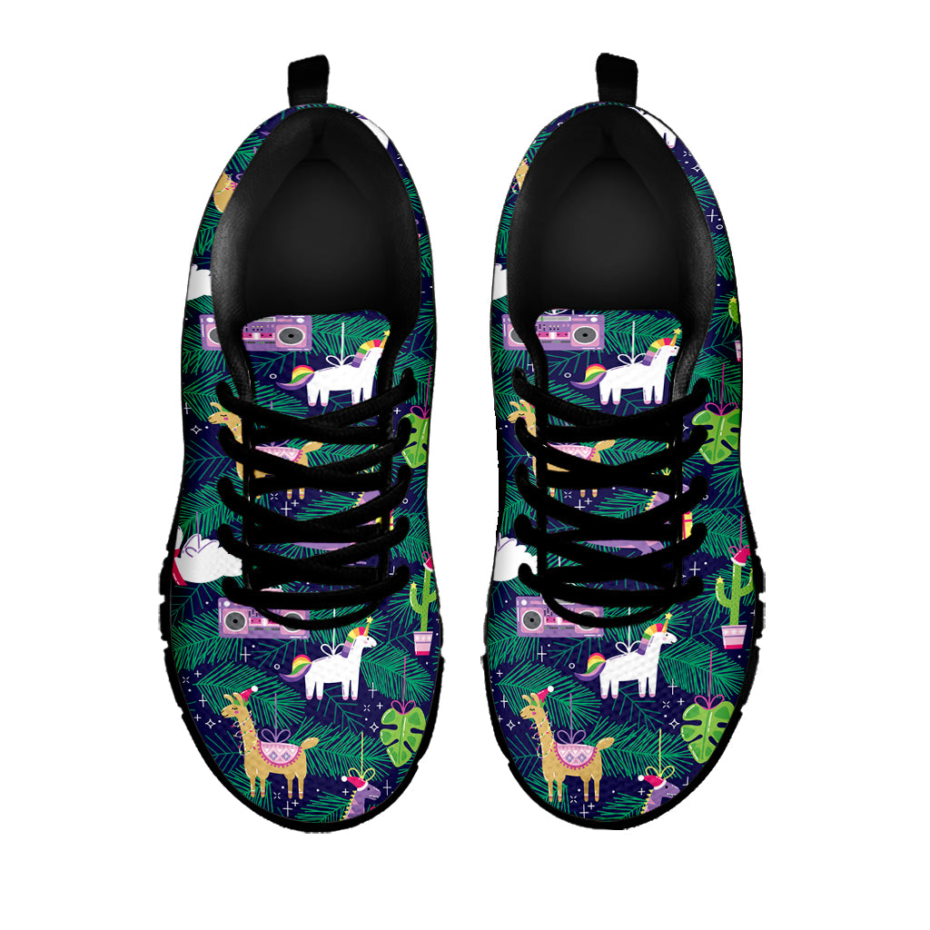 Funny Christmas Decoration Pattern Print Black Sneakers