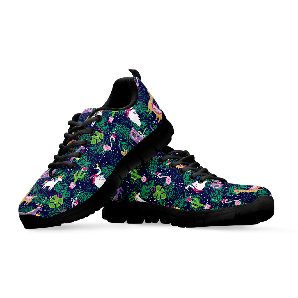 Funny Christmas Decoration Pattern Print Black Sneakers