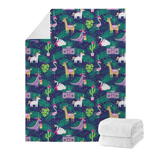 Funny Christmas Decoration Pattern Print Blanket