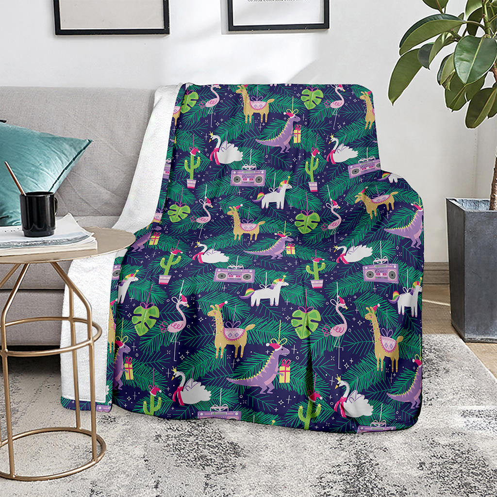 Funny Christmas Decoration Pattern Print Blanket