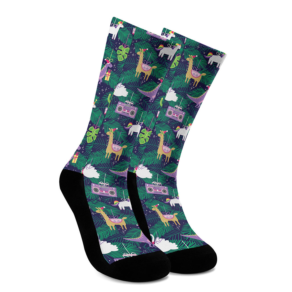 Funny Christmas Decoration Pattern Print Crew Socks
