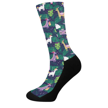 Funny Christmas Decoration Pattern Print Crew Socks