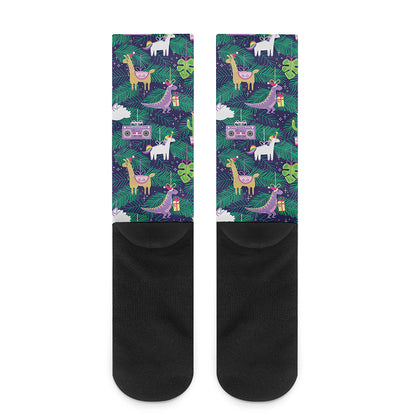 Funny Christmas Decoration Pattern Print Crew Socks