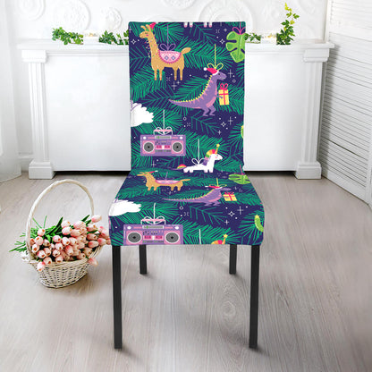 Funny Christmas Decoration Pattern Print Dining Chair Slipcover