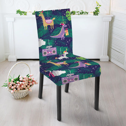 Funny Christmas Decoration Pattern Print Dining Chair Slipcover