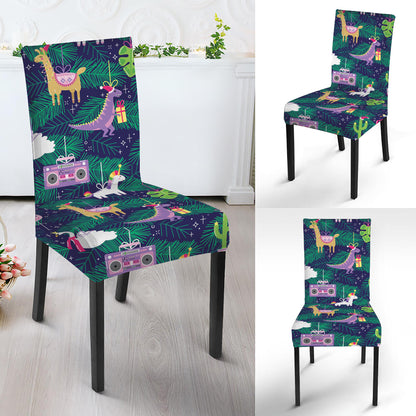 Funny Christmas Decoration Pattern Print Dining Chair Slipcover