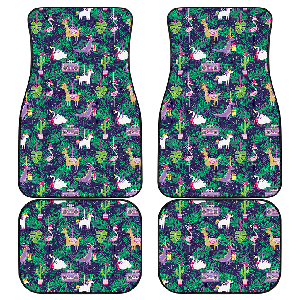 Funny Christmas Decoration Pattern Print Front and Back Car Floor Mats