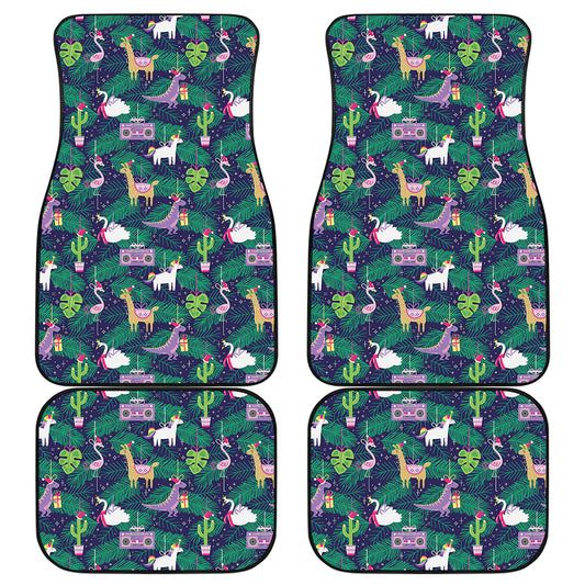 Funny Christmas Decoration Pattern Print Front and Back Car Floor Mats