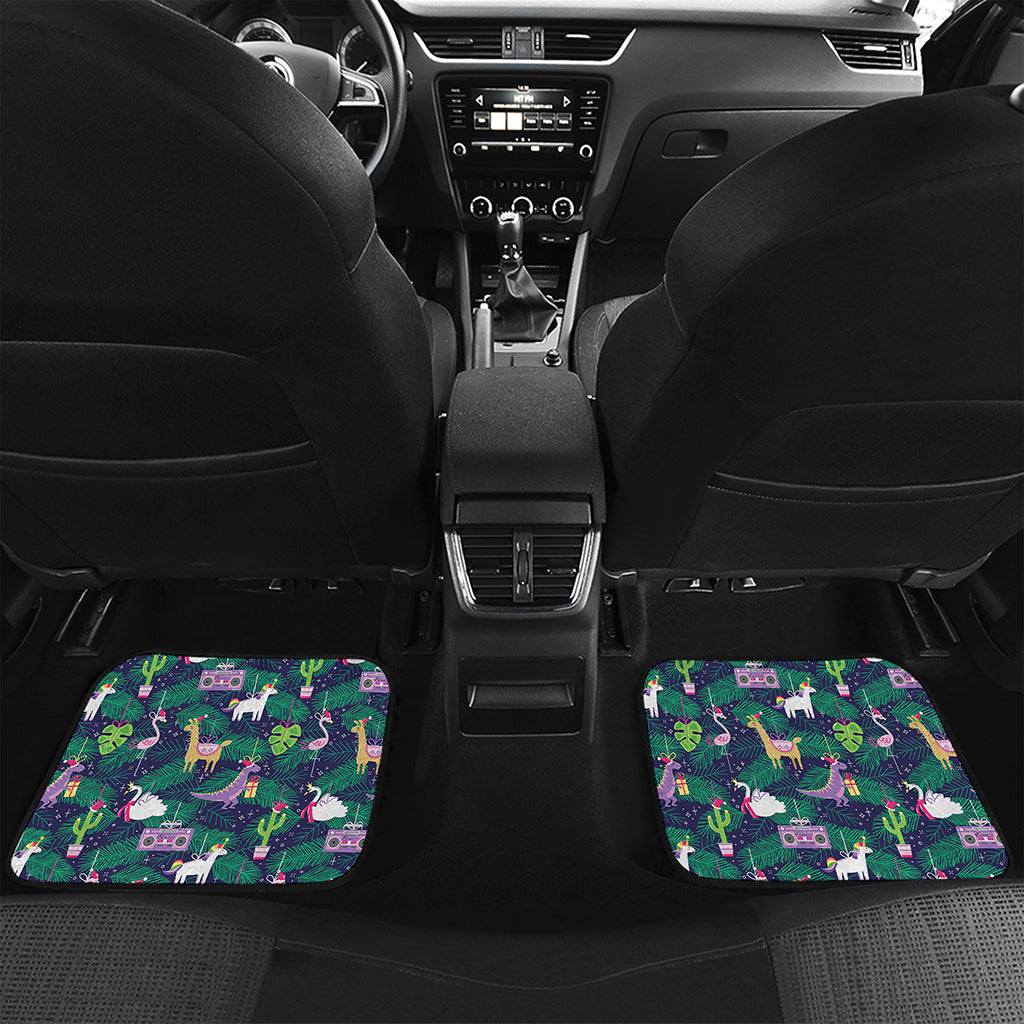 Funny Christmas Decoration Pattern Print Front and Back Car Floor Mats