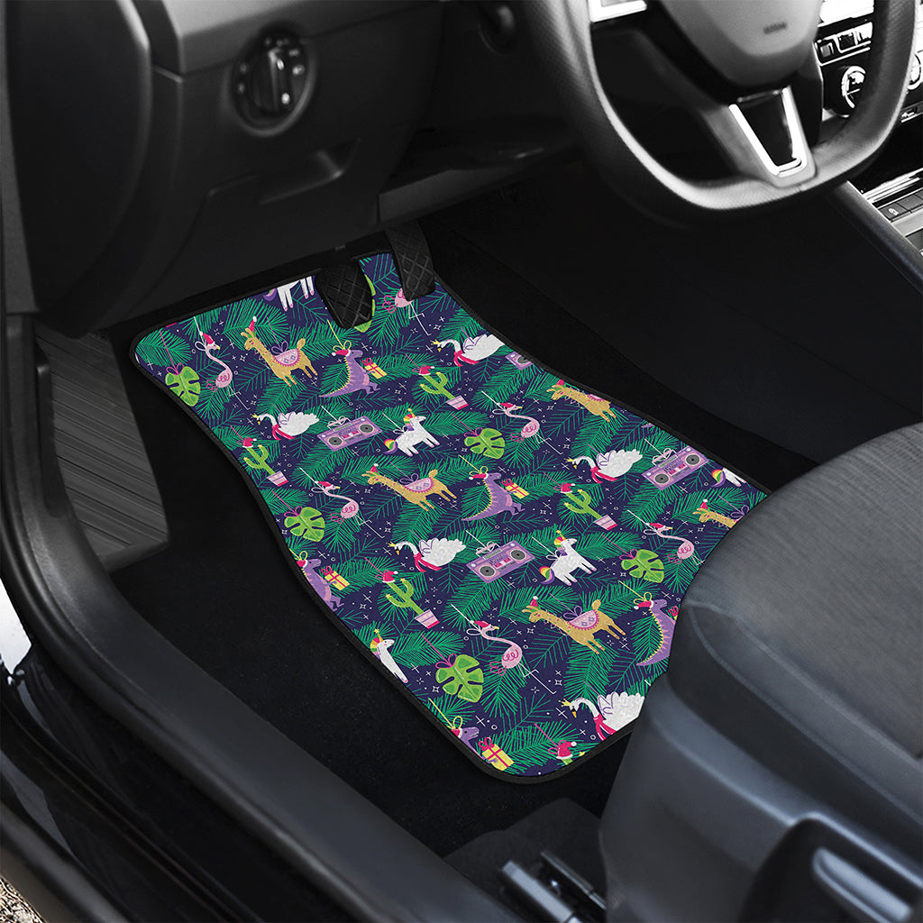 Funny Christmas Decoration Pattern Print Front and Back Car Floor Mats