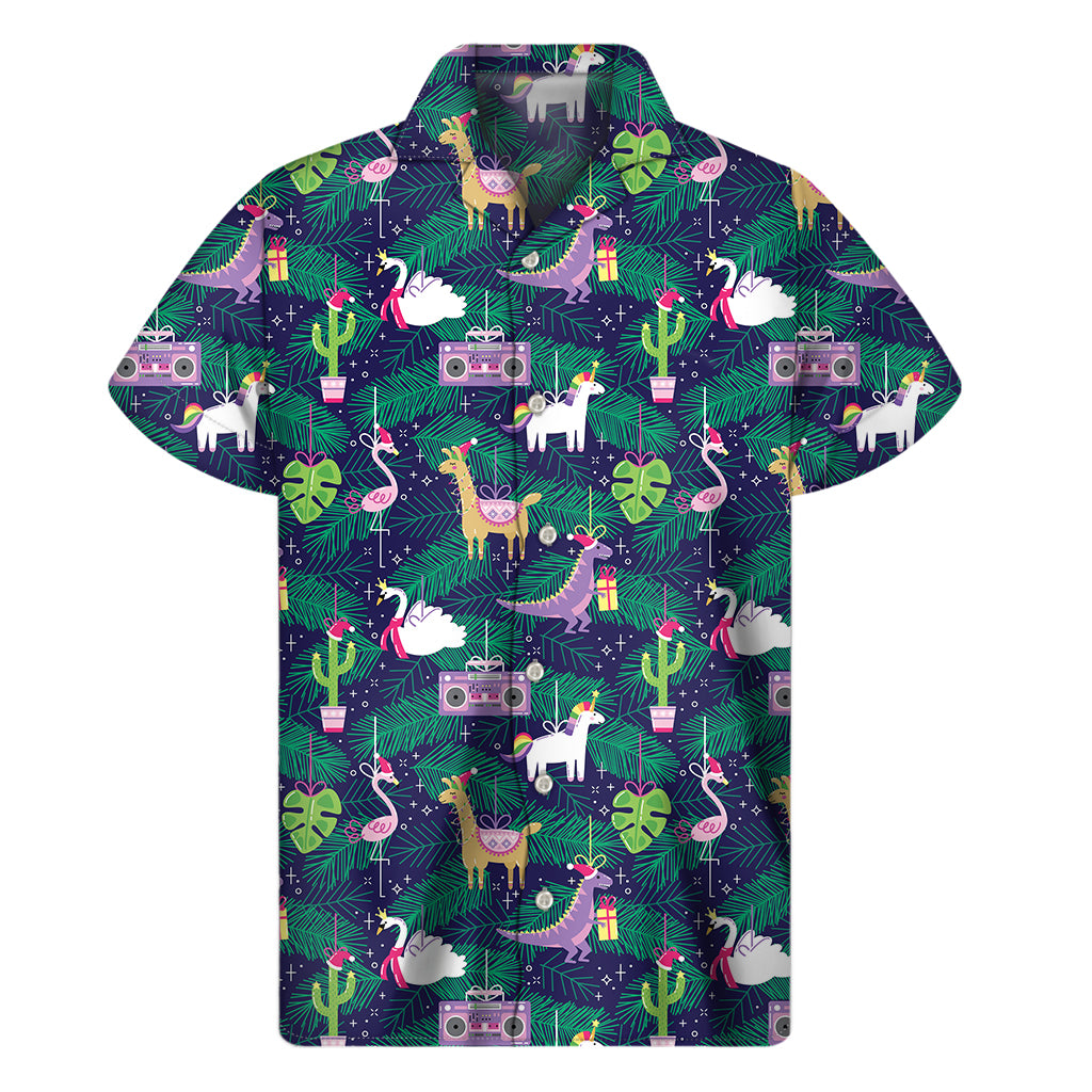 Funny Christmas Decoration Pattern Print Men's Short Sleeve Shirt