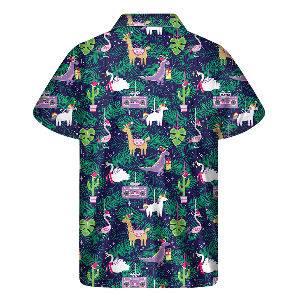 Funny Christmas Decoration Pattern Print Men's Short Sleeve Shirt