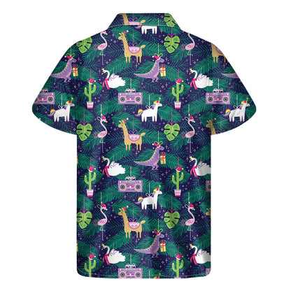 Funny Christmas Decoration Pattern Print Men's Short Sleeve Shirt