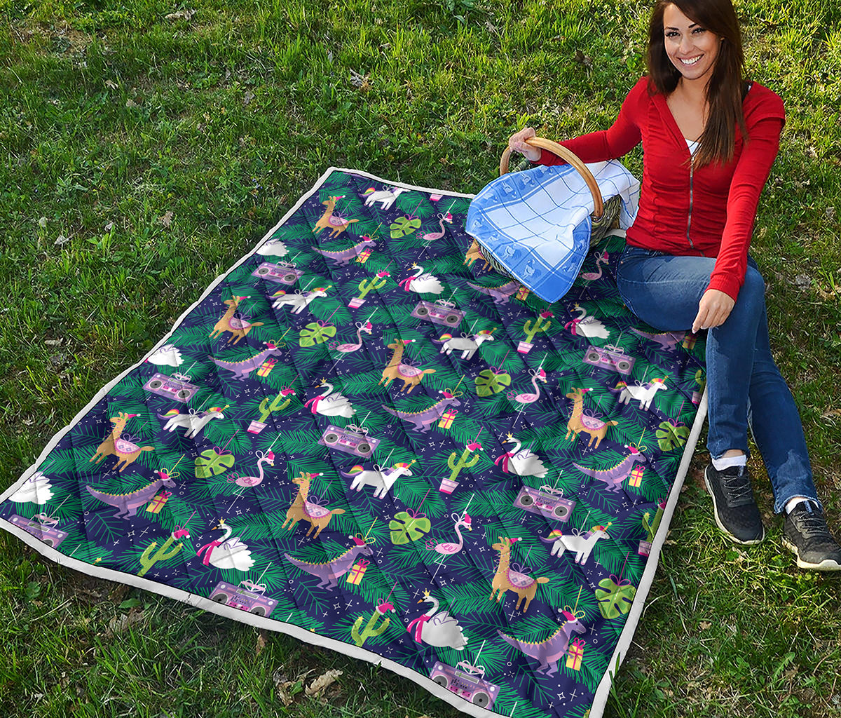 Funny Christmas Decoration Pattern Print Quilt