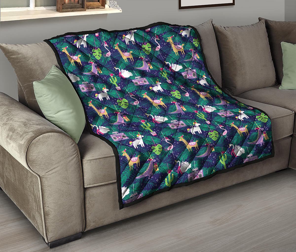 Funny Christmas Decoration Pattern Print Quilt