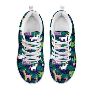 Funny Christmas Decoration Pattern Print White Sneakers