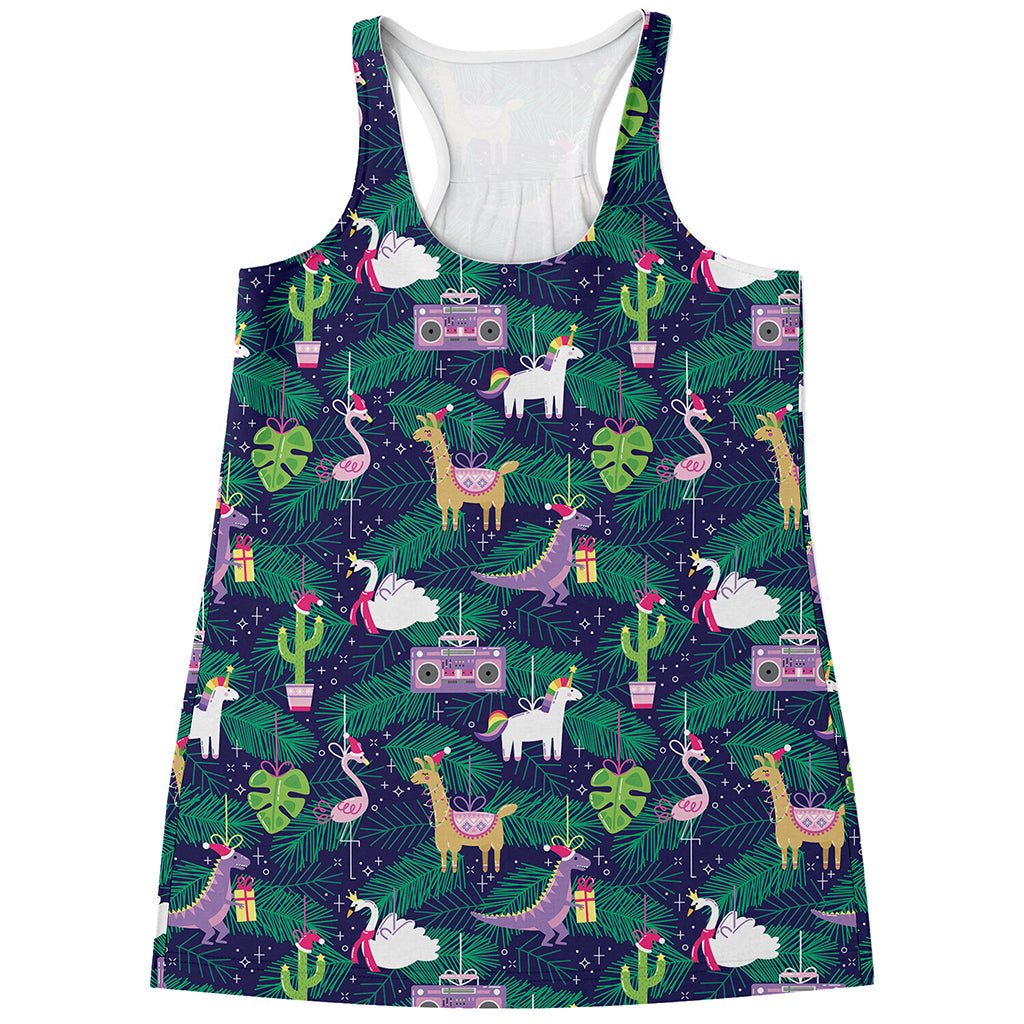 Funny Christmas Decoration Pattern Print Women's Racerback Tank Top