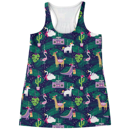 Funny Christmas Decoration Pattern Print Women's Racerback Tank Top