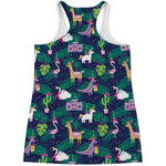 Funny Christmas Decoration Pattern Print Women's Racerback Tank Top