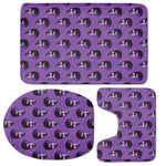 Funny Eggplant Pattern Print 3 Piece Bath Mat Set