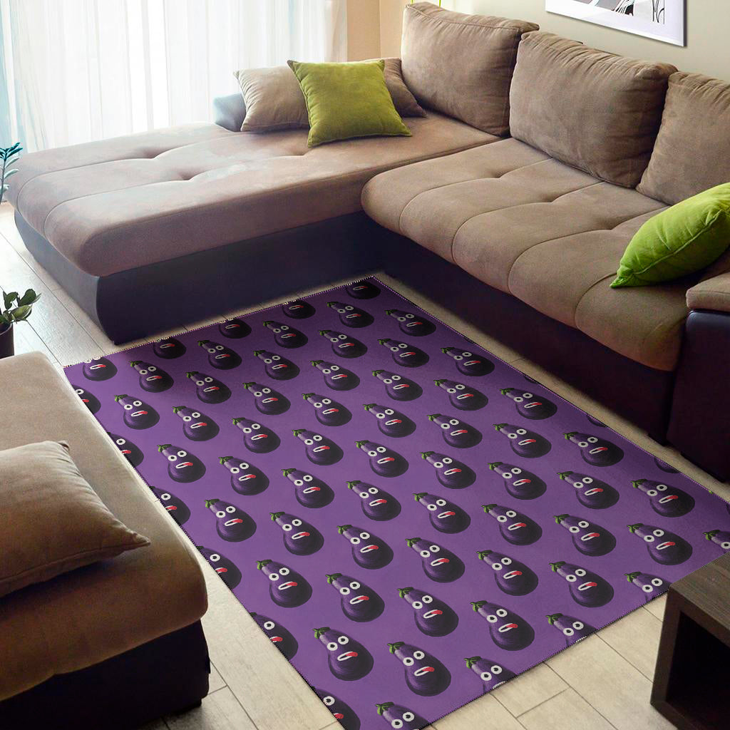 Funny Eggplant Pattern Print Area Rug