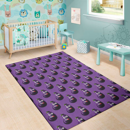 Funny Eggplant Pattern Print Area Rug