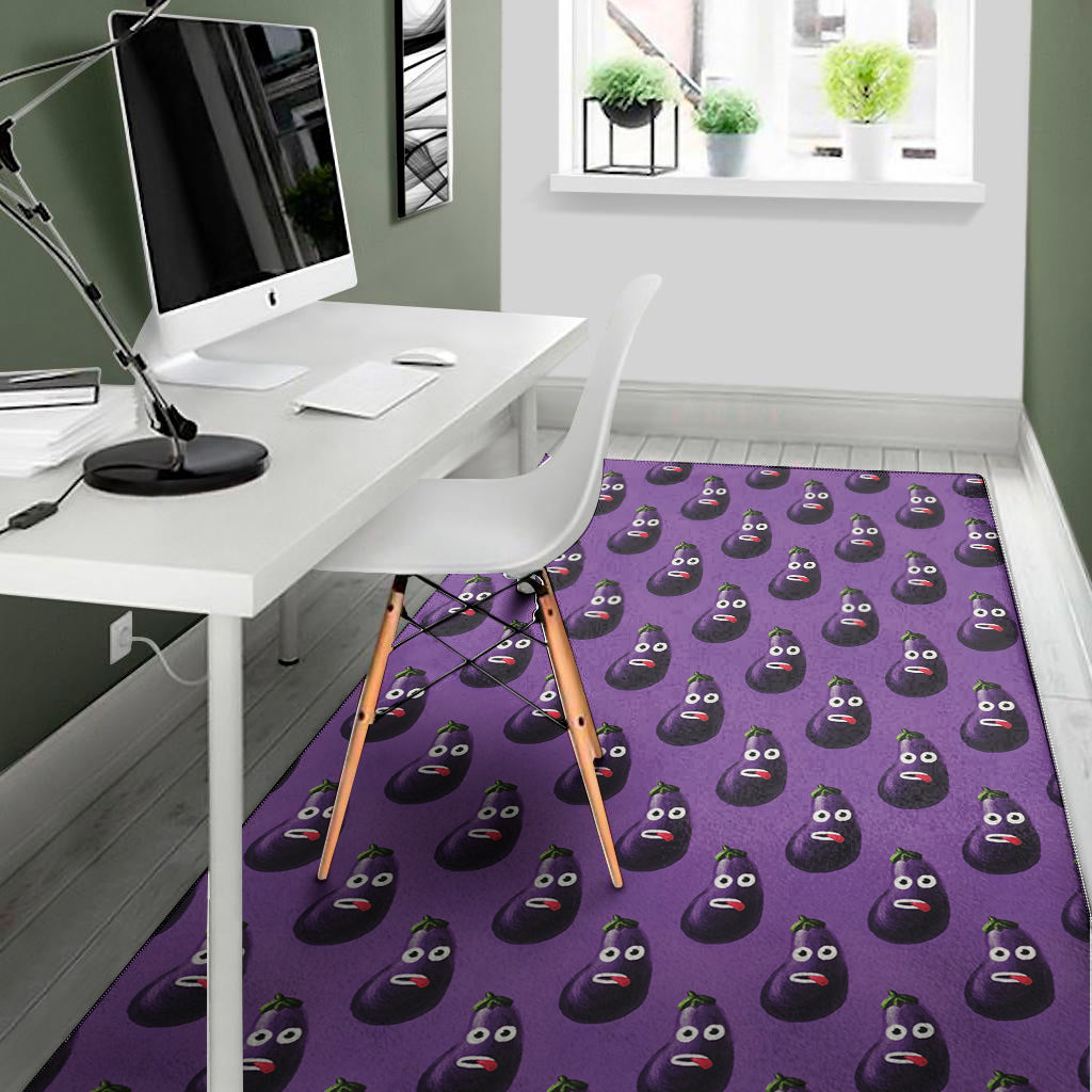 Funny Eggplant Pattern Print Area Rug