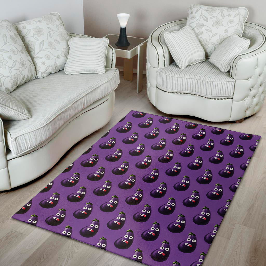 Funny Eggplant Pattern Print Area Rug