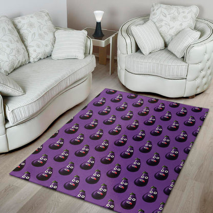 Funny Eggplant Pattern Print Area Rug