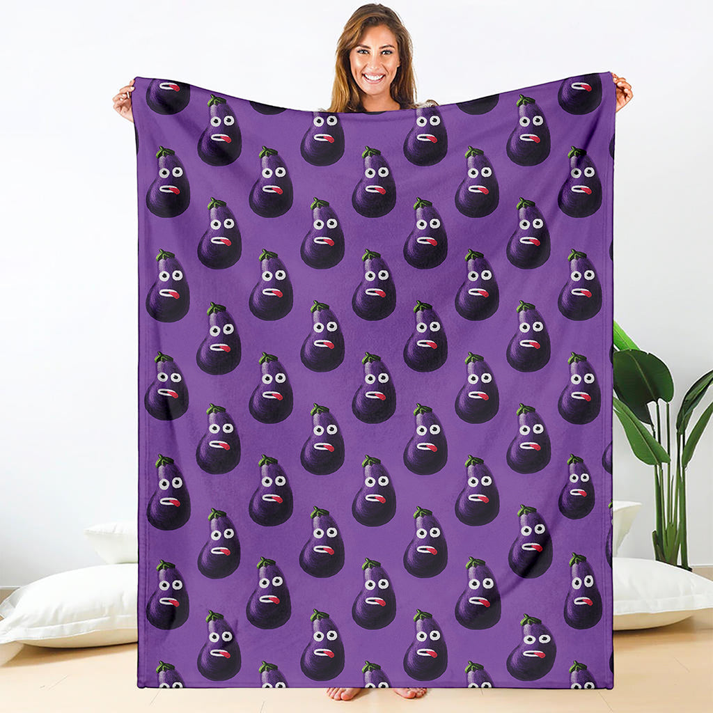 Funny Eggplant Pattern Print Blanket