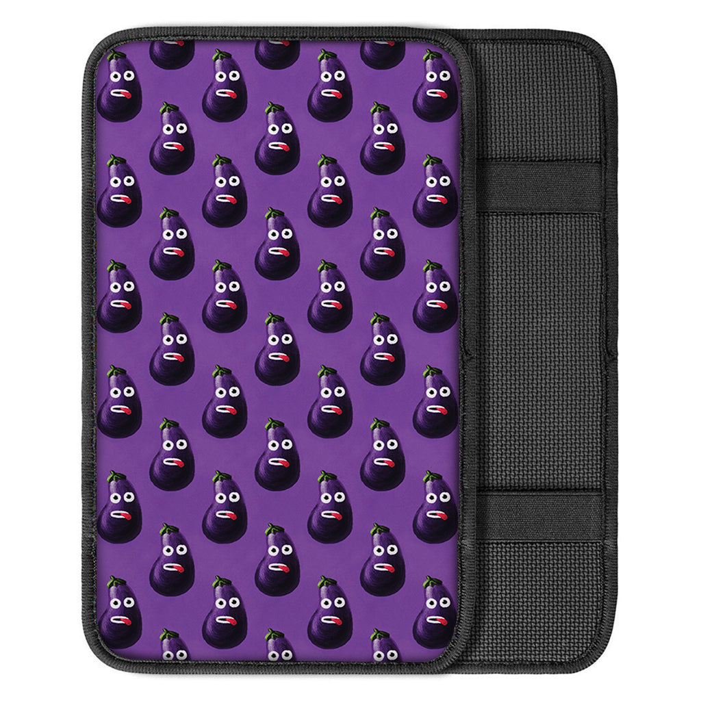 Funny Eggplant Pattern Print Car Center Console Cover