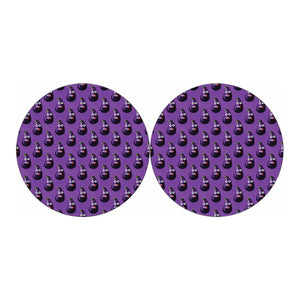 Funny Eggplant Pattern Print Car Coasters