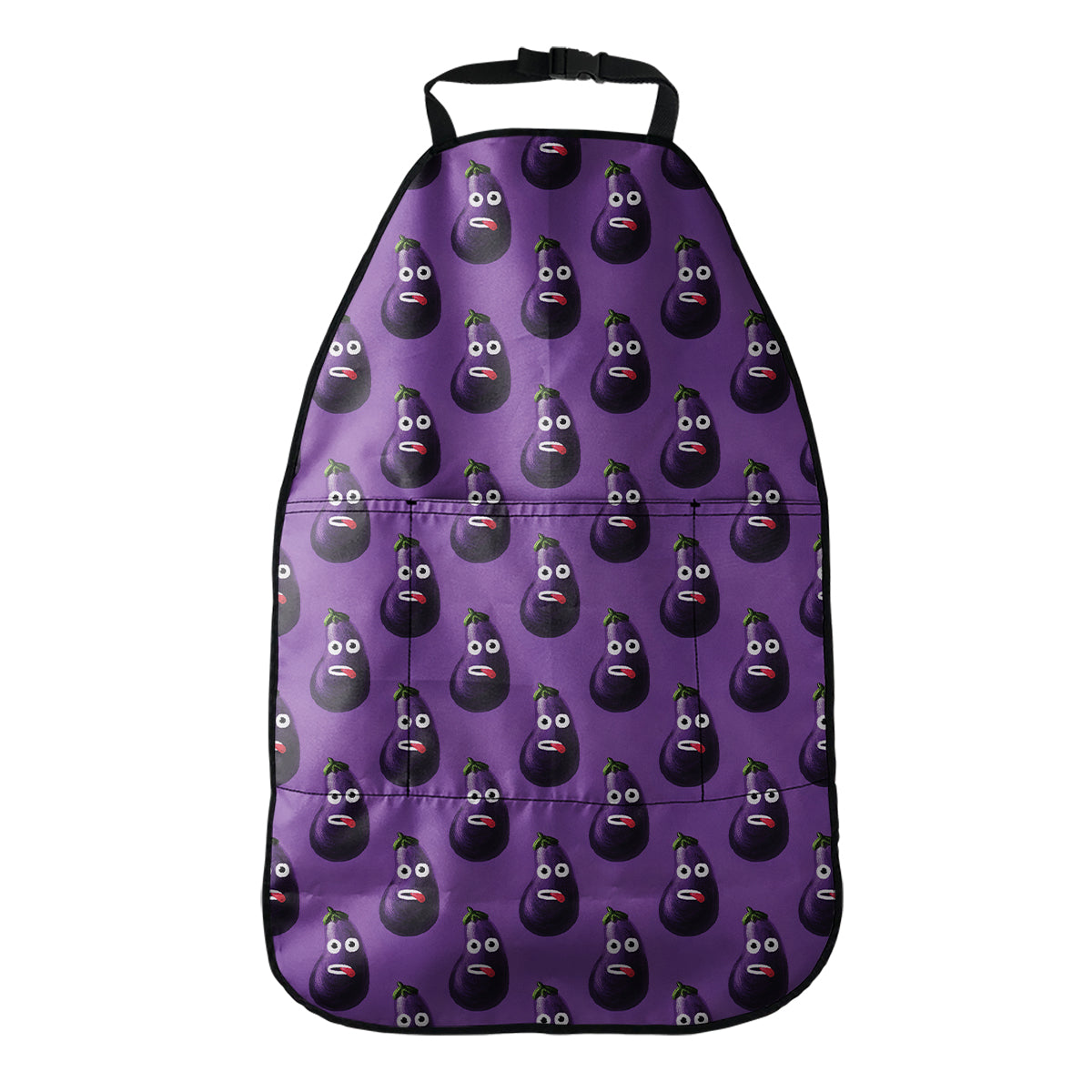 Funny Eggplant Pattern Print Car Seat Organizers