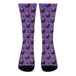 Funny Eggplant Pattern Print Crew Socks