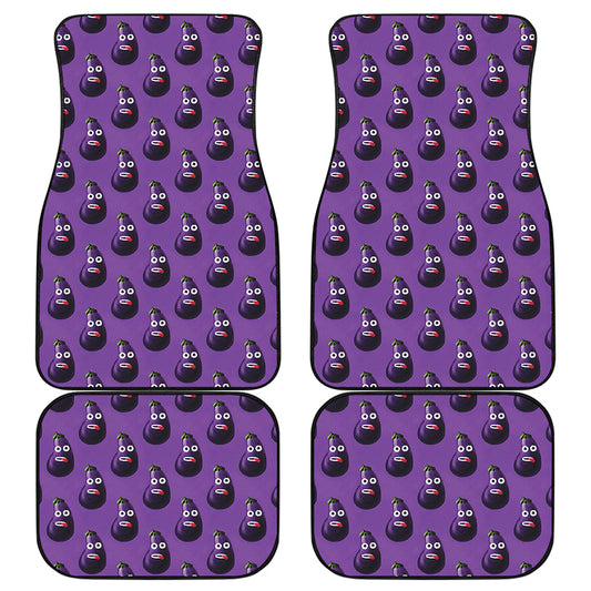 Funny Eggplant Pattern Print Front and Back Car Floor Mats