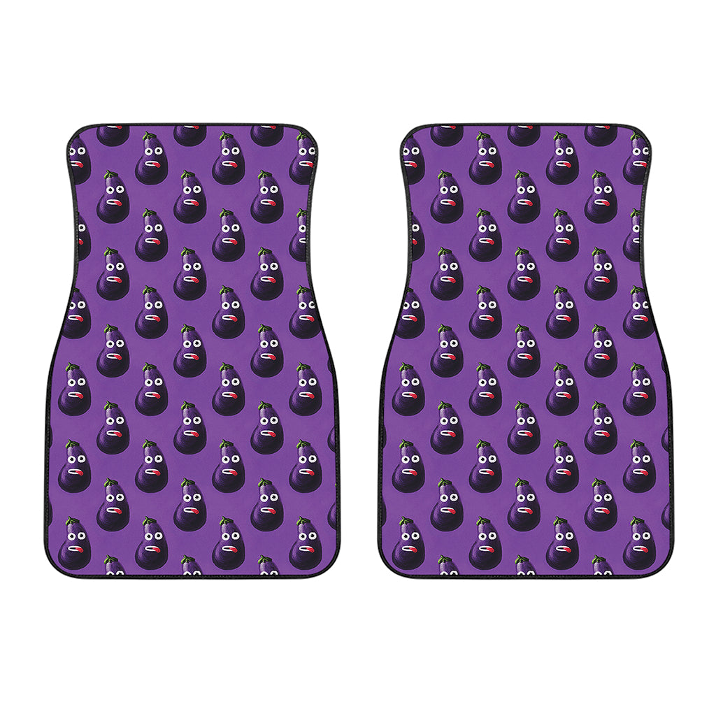 Funny Eggplant Pattern Print Front Car Floor Mats