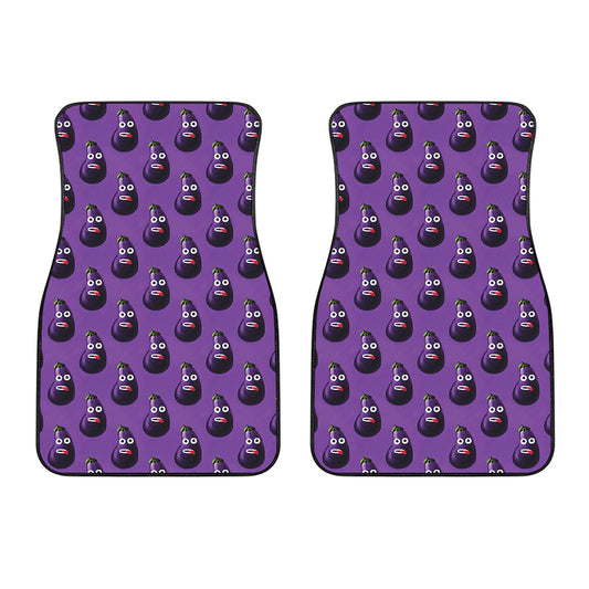 Funny Eggplant Pattern Print Front Car Floor Mats