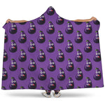 Funny Eggplant Pattern Print Hooded Blanket