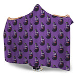 Funny Eggplant Pattern Print Hooded Blanket