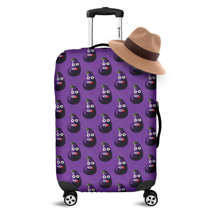 Funny Eggplant Pattern Print Luggage Cover