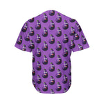 Funny Eggplant Pattern Print Men's Baseball Jersey