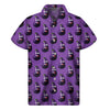 Funny Eggplant Pattern Print Men's Short Sleeve Shirt