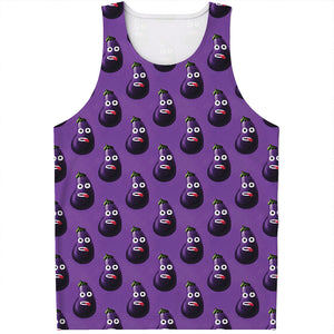 Funny Eggplant Pattern Print Men's Tank Top