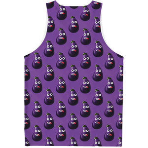 Funny Eggplant Pattern Print Men's Tank Top