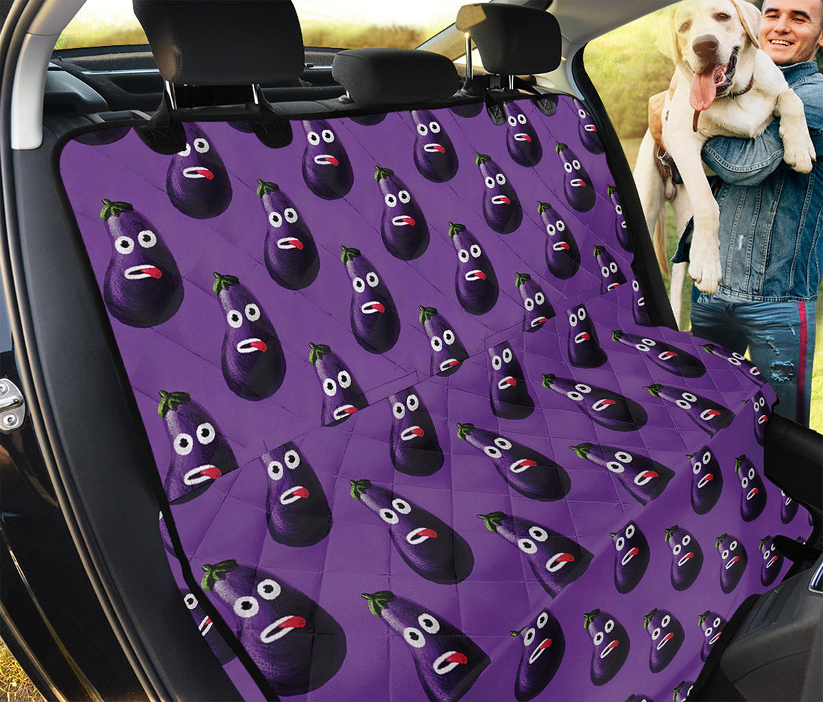 Funny Eggplant Pattern Print Pet Car Back Seat Cover