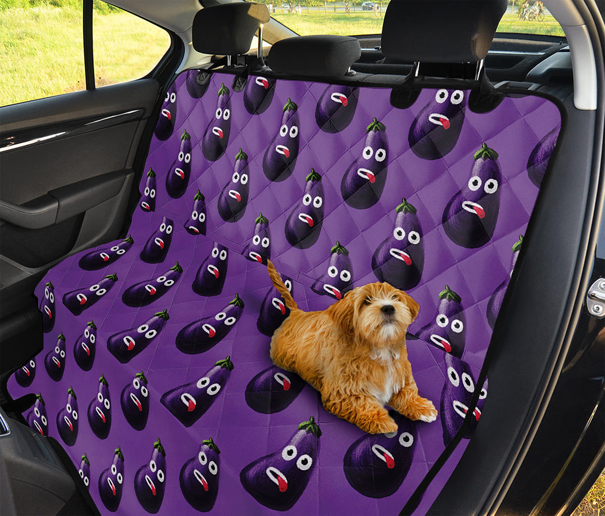 Funny Eggplant Pattern Print Pet Car Back Seat Cover