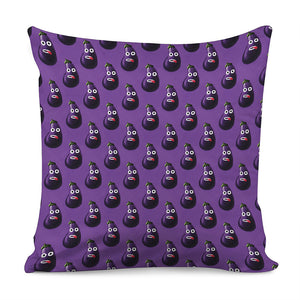 Funny Eggplant Pattern Print Pillow Cover