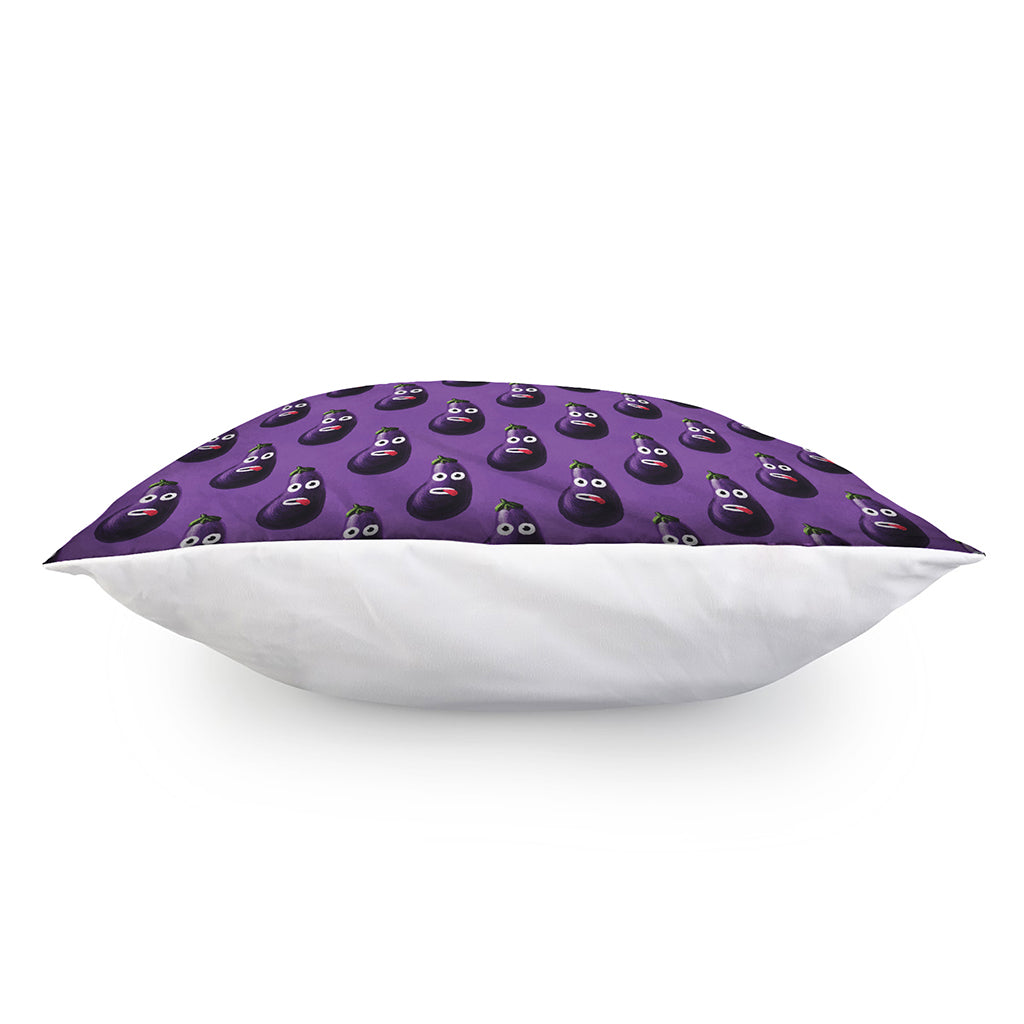 Funny Eggplant Pattern Print Pillow Cover