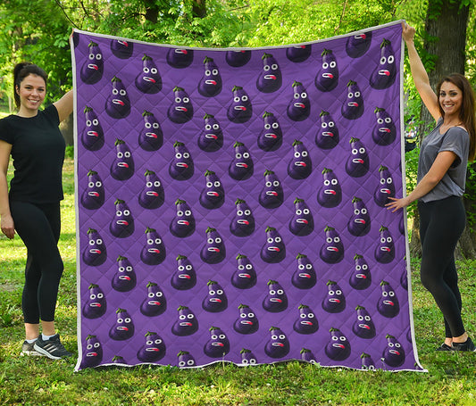 Funny Eggplant Pattern Print Quilt