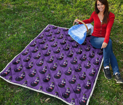 Funny Eggplant Pattern Print Quilt